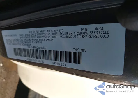 2008 Subaru Outback 2.5I/2.5I L.l. Bean Edition из США, поврежденный, VIN 4S4BP61C187364877